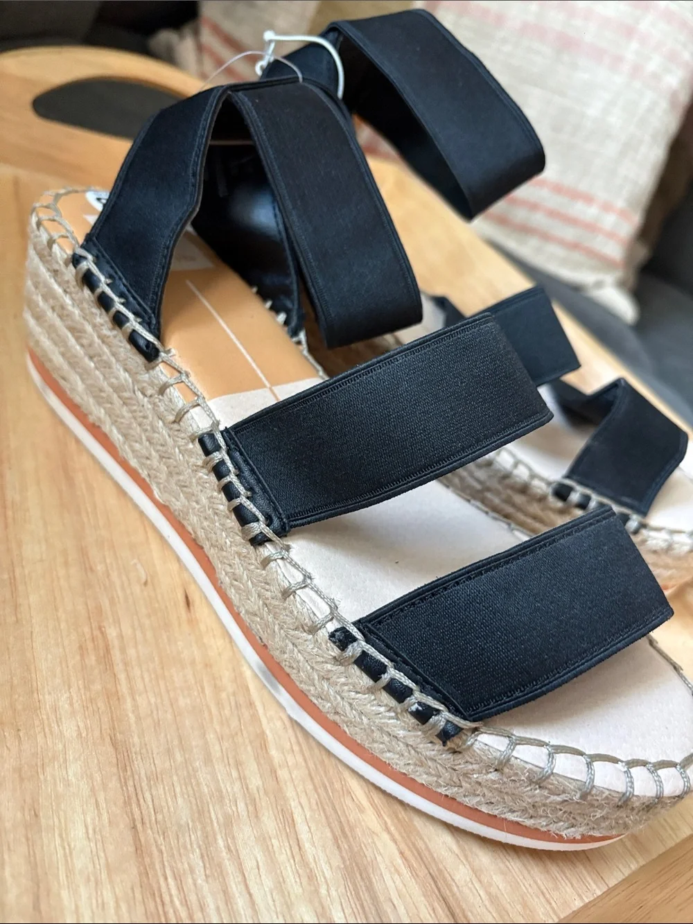 Dolce Vita Black Espadrille Platform Sandals with Elastic Straps